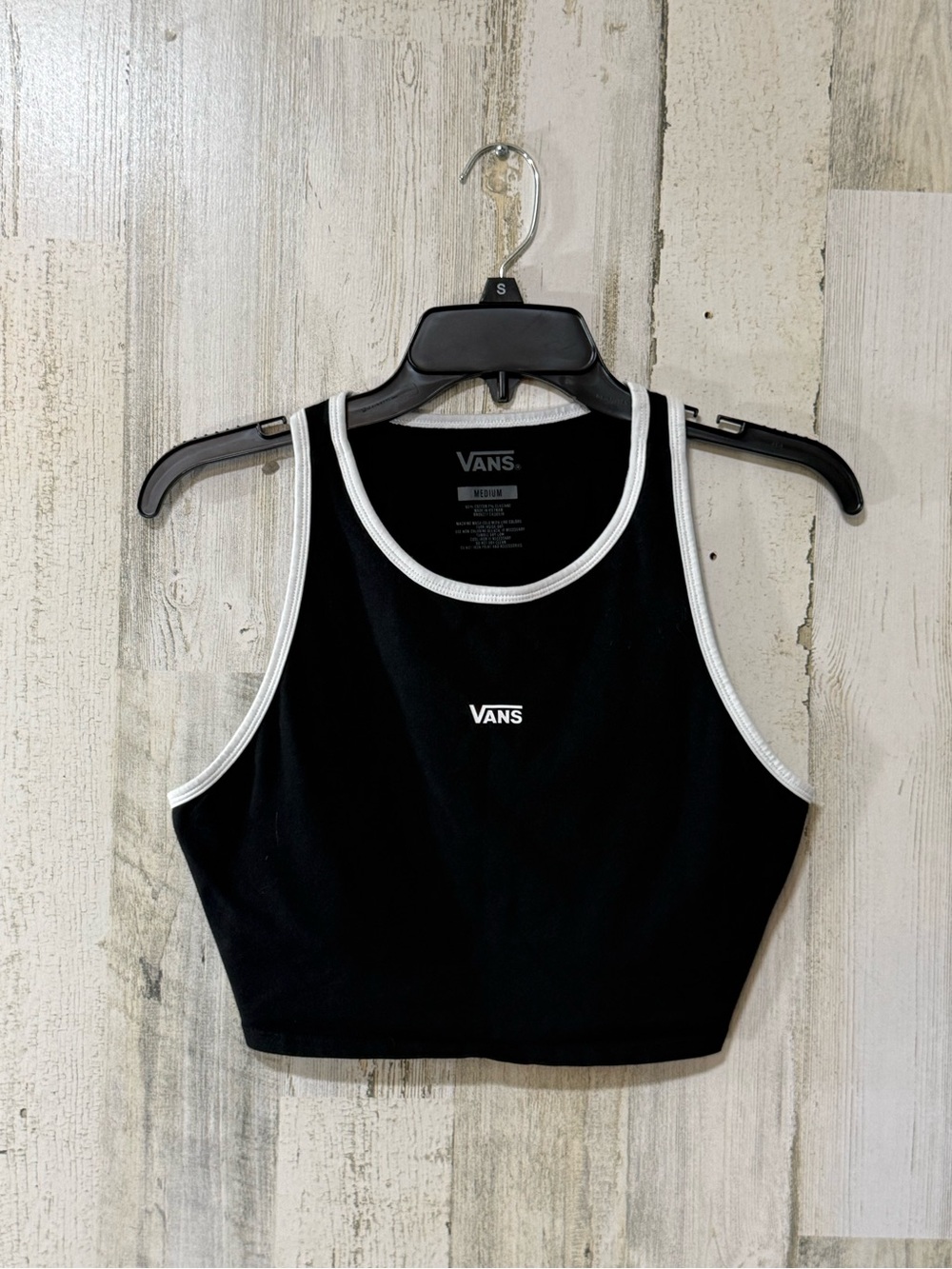 Vans Black Crop Tank with White Trim - Women's - Picture 11 of 12
